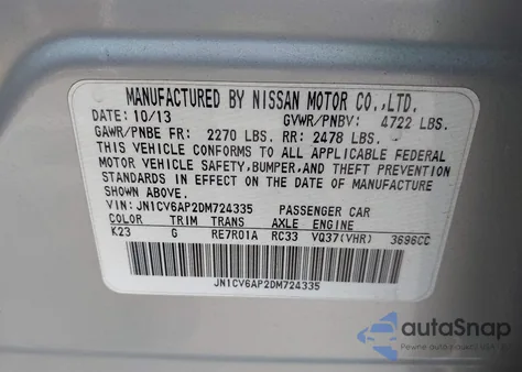 2013 Infiniti G37 Journey z USA, uszkodzony, nr VIN JN1CV6AP2DM724335